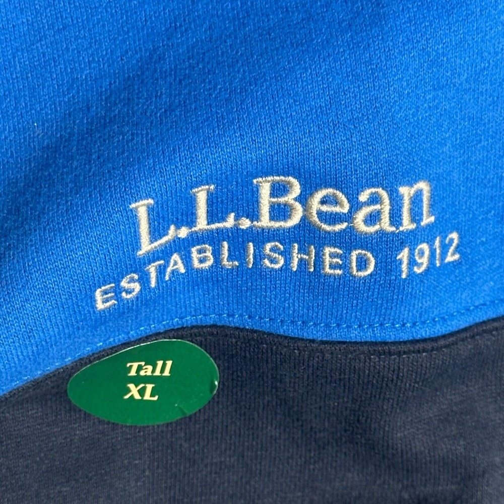 LL Bean Sweatshirt Mens Size XLT Blue 1912 Anorak Pullover Outdoor Fleece Snap - Picture 4 of 10